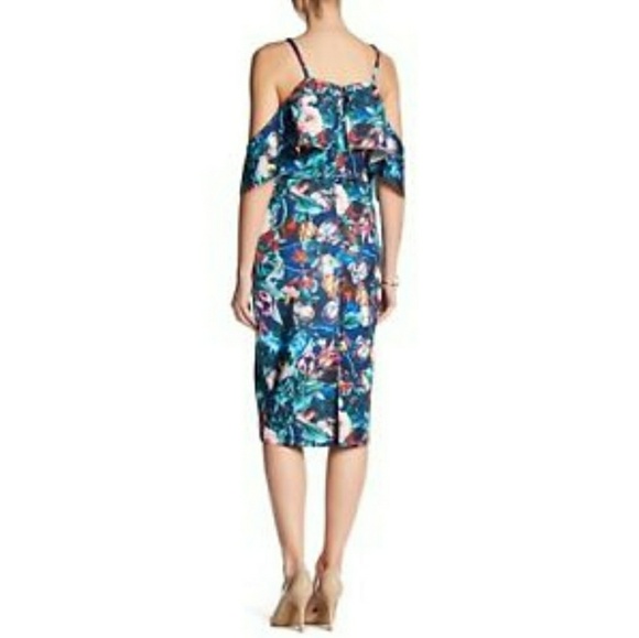 Alexia Admor Floral Cold Shoulder Midi Dress - Picture 3 of 5